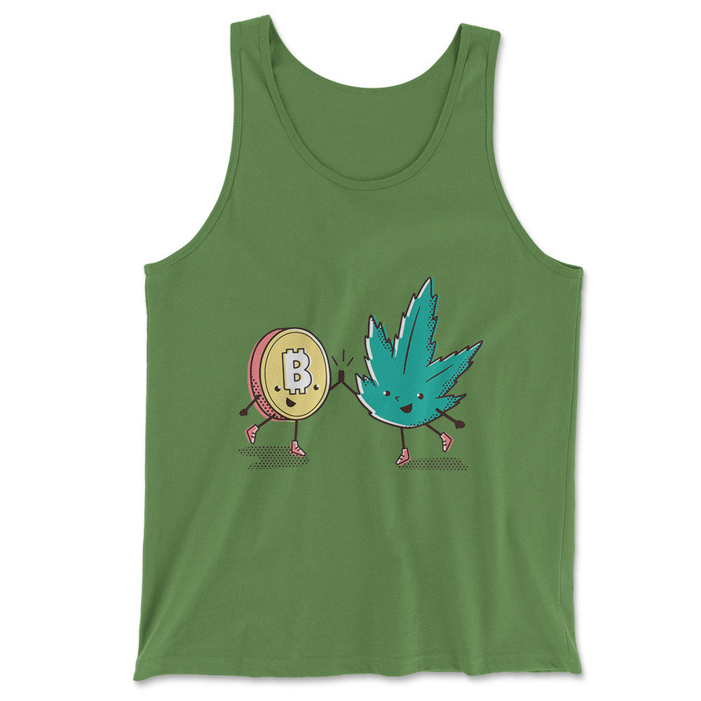 420 Bitcoin Men/Unisex Tank in Leaf color