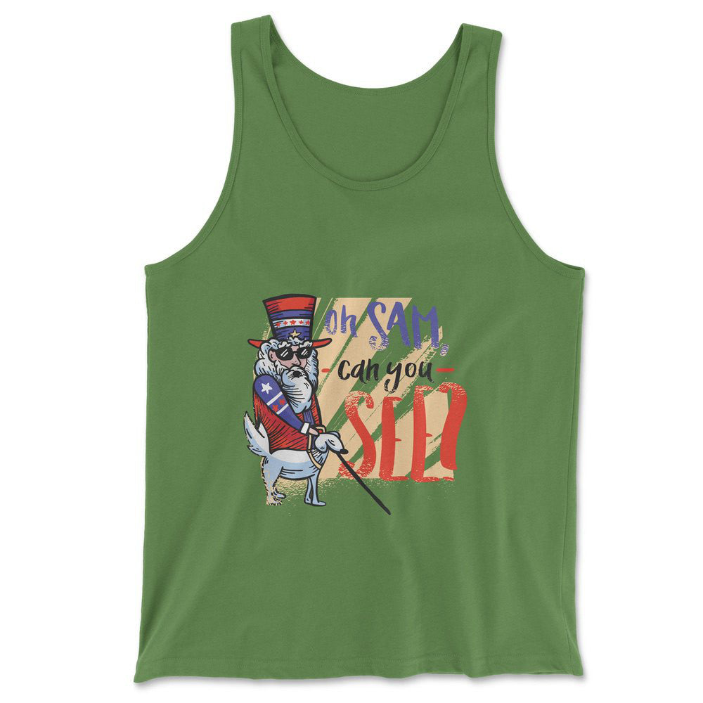 Oh Sam Can You See Men/Unisex Tank in Leaf color