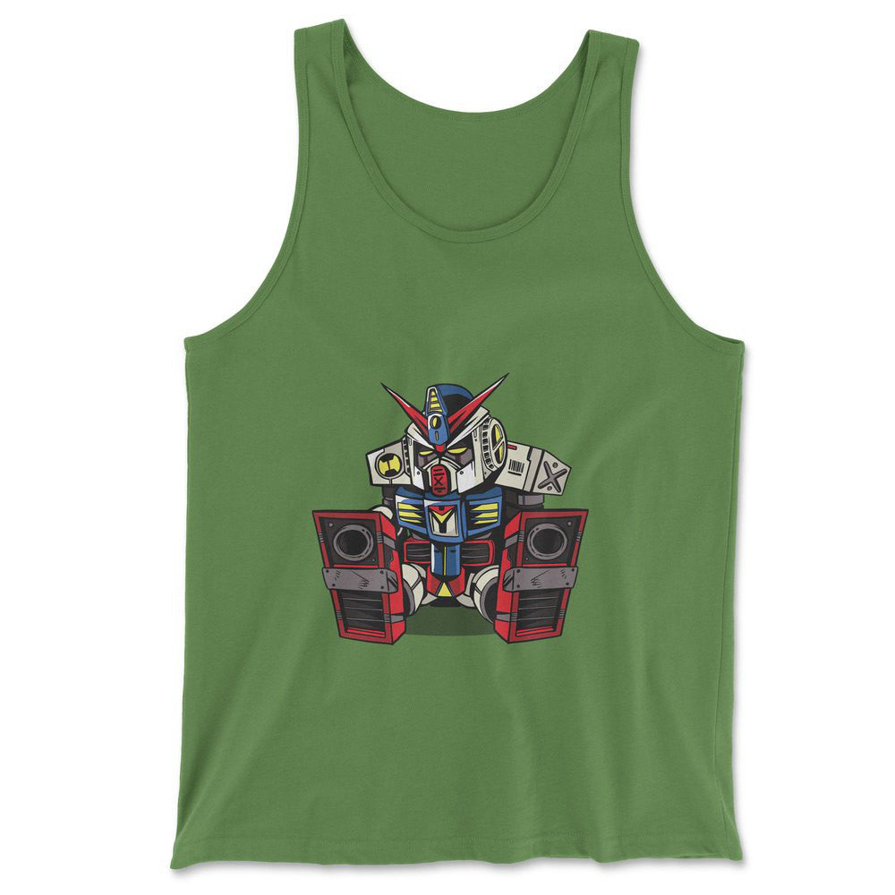 Sleepy Robot Men/Unisex Tank in Leaf color