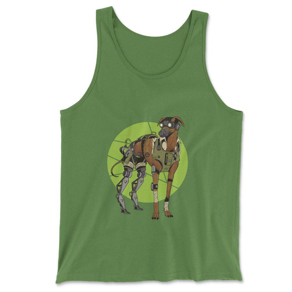 Cyber Greyhound Dog Men/Unisex Tank in Leaf color