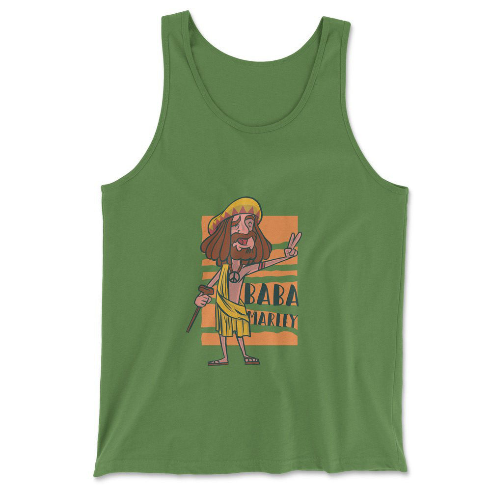 Indian Guru - Baba Marley Men/Unisex Tank in Leaf color