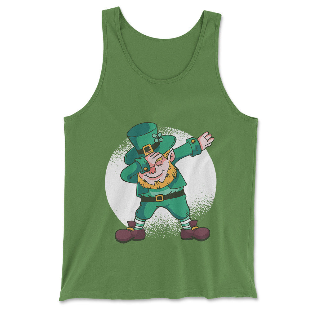 Leprechaun Dabbing Men/Unisex Tank in Leaf color