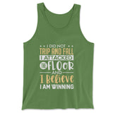 I Did Not Trip And Fall, I Attacked The Floor Men/Unisex Tank in Leaf color