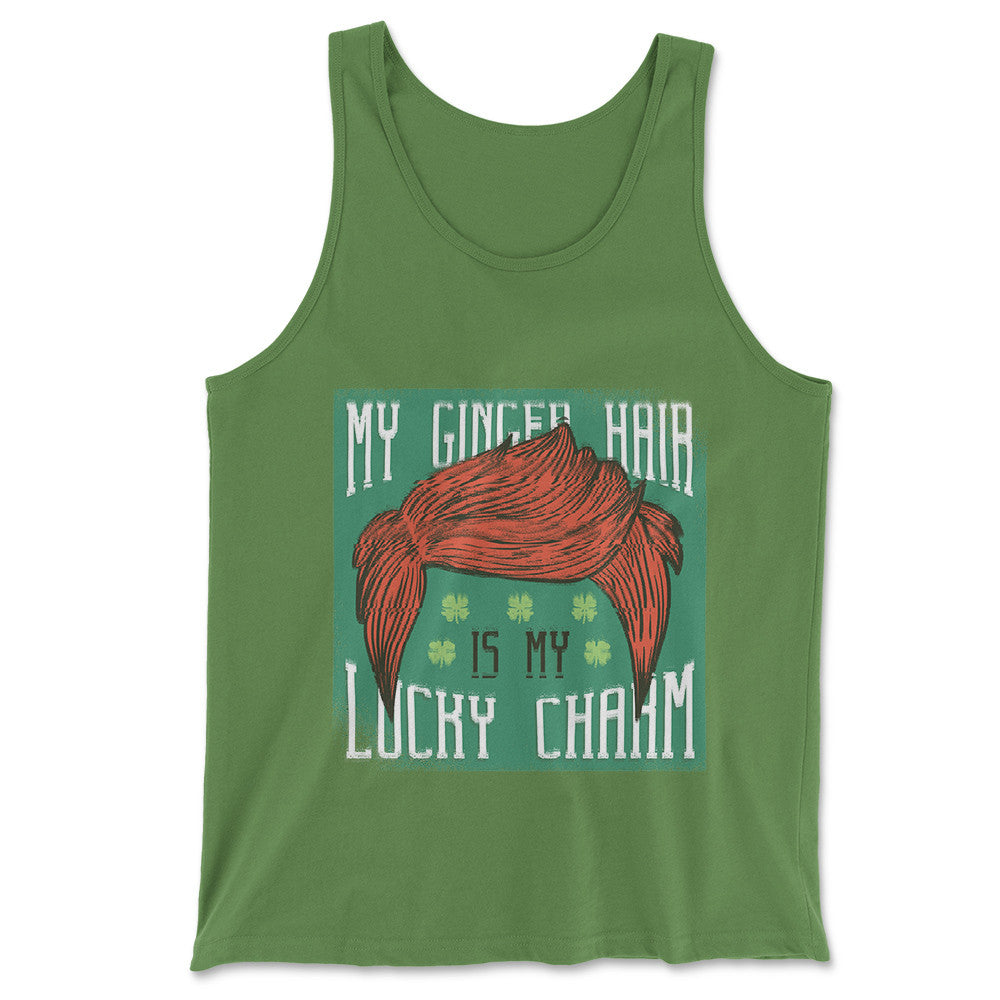 My Ginger Hair Is My Lucky Charm Men/Unisex Tank in Leaf color