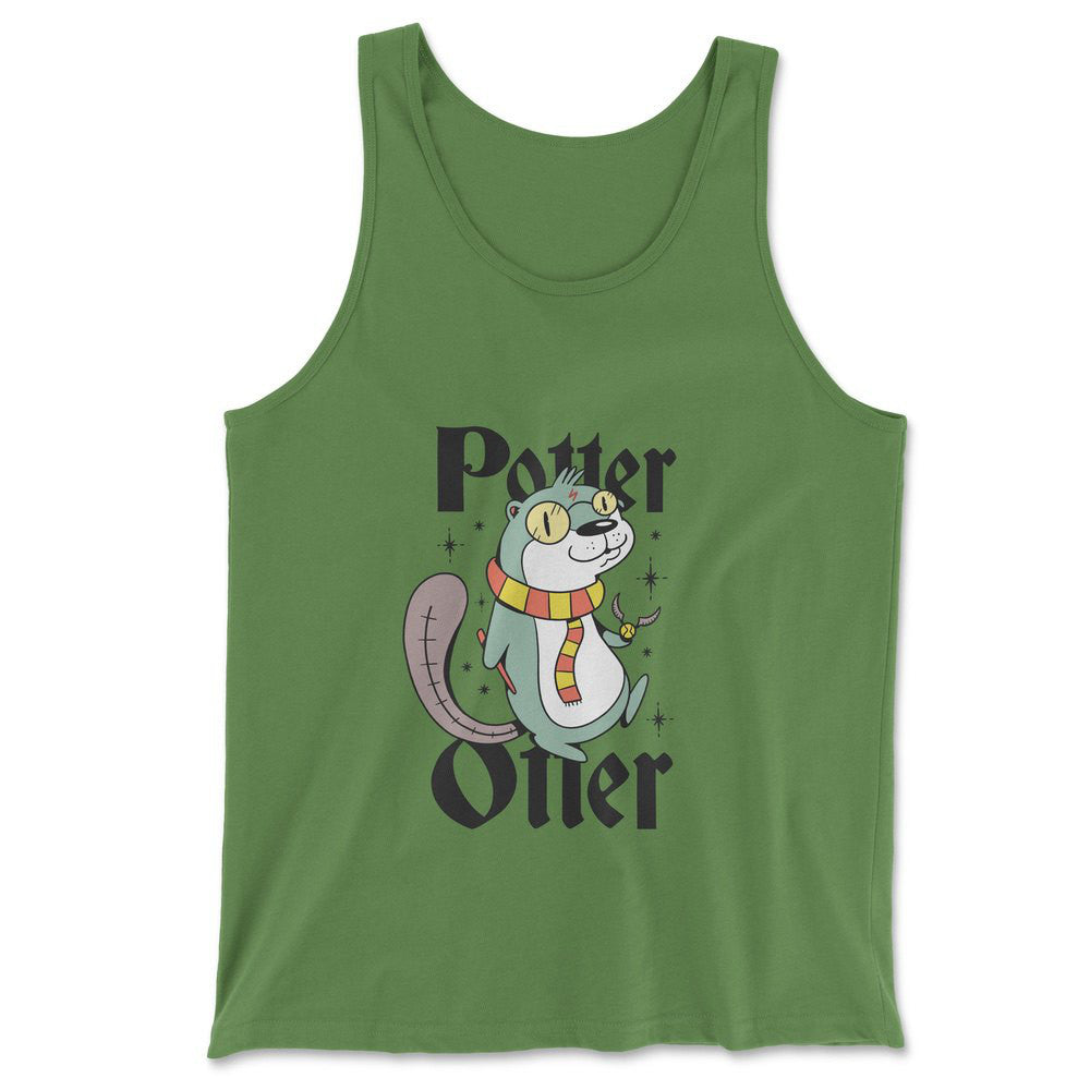 Potter Otter Men/Unisex Tank in Leaf color