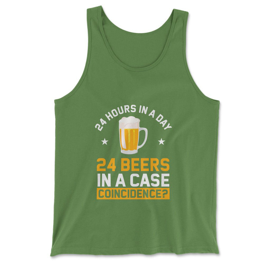 24 Hours In A Day, 24 Beers In A Case. Coincidence Men/Unisex Tank in Leaf color