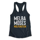Melba Moses Wolfenstein Womens Racerback Tank in Midnight Navy color