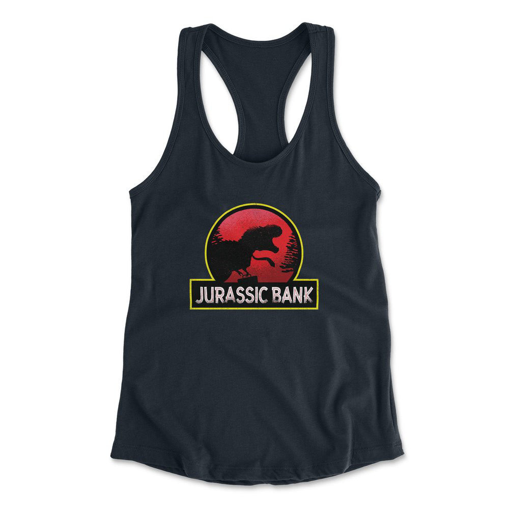 Jurassic Bank Womens Racerback Tank in Midnight Navy color