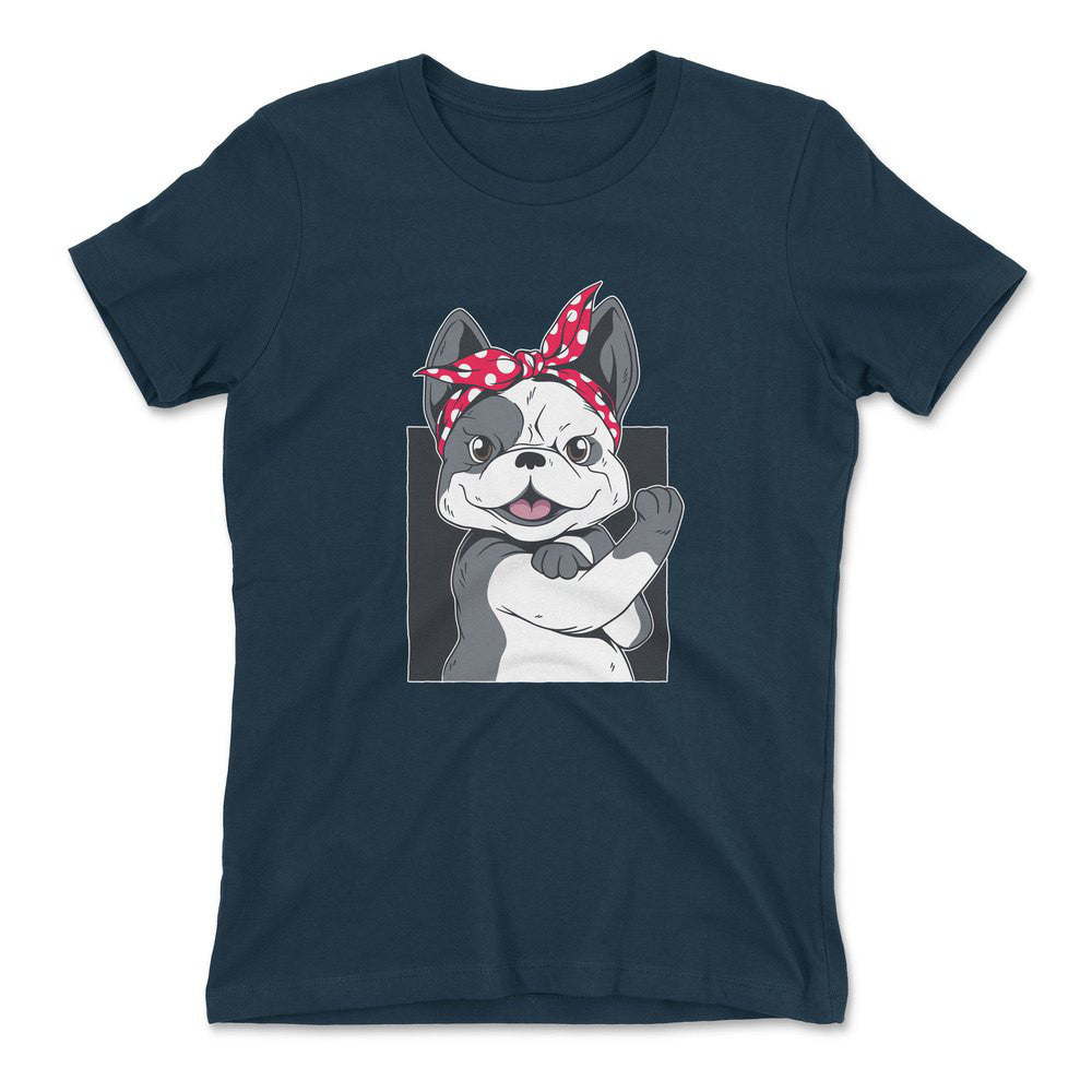 French Bulldog Womens T-Shirt in Midnight Navy color