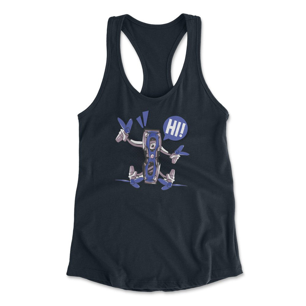Quadcopter Robot Womens Racerback Tank in Midnight Navy color