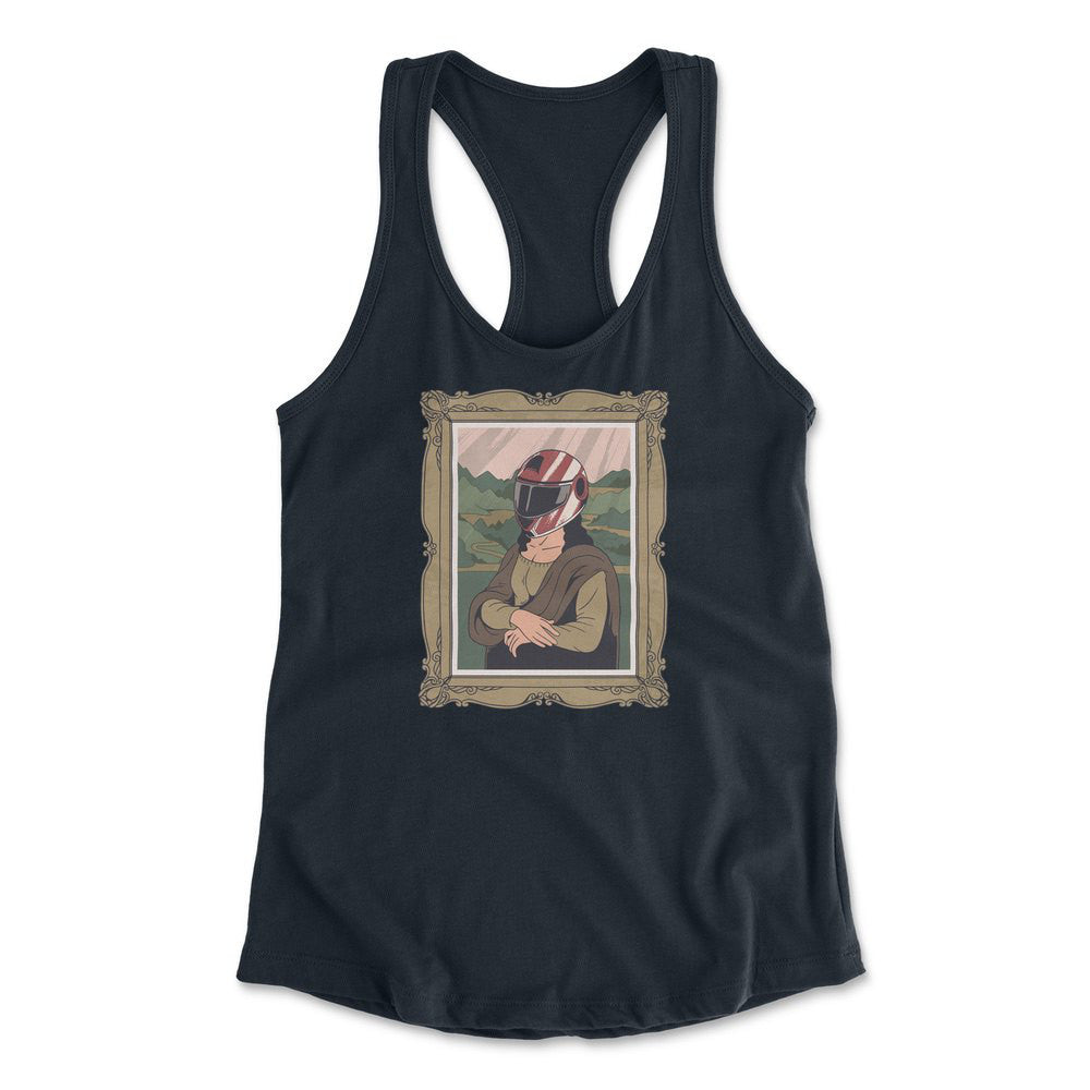 Monalisa Helmet Womens Racerback Tank in Midnight Navy color