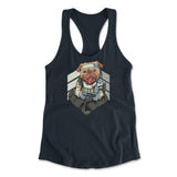 Lifeline Pug Apex Gamer Womens Racerback Tank in Midnight Navy color