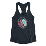 Phone Face Hugger Womens Racerback Tank in Midnight Navy color