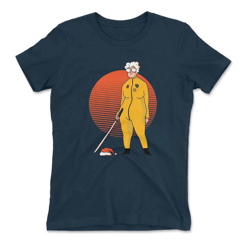 Kill Bill Mrs.santa Womens T-Shirt in Midnight Navy color