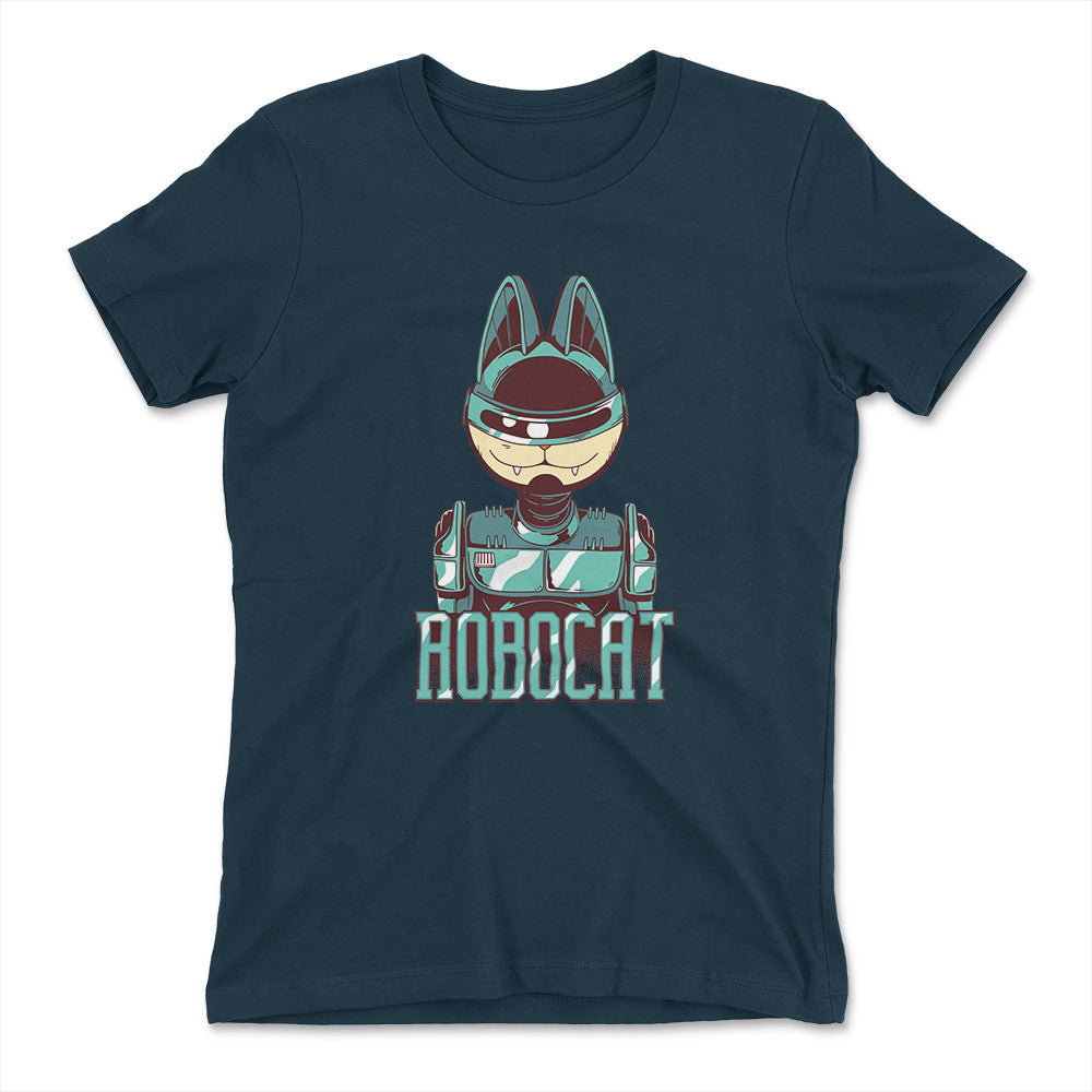 Robocat Womens T-Shirt in Midnight Navy color