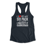 I Love My Six Pack So Much, I Protect It With A Layer Of Fat Womens Racerback Tank in Midnight Navy color
