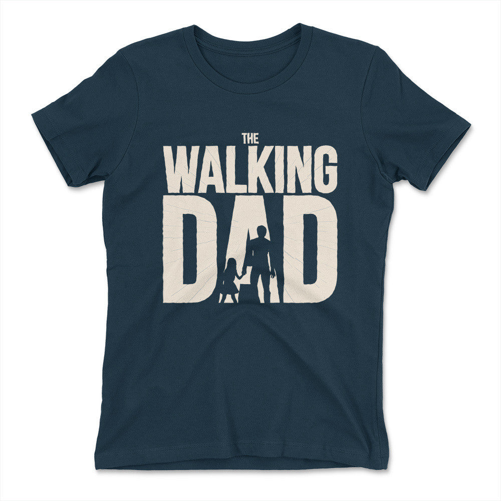 The Walking Dad Womens T-Shirt in Midnight Navy color
