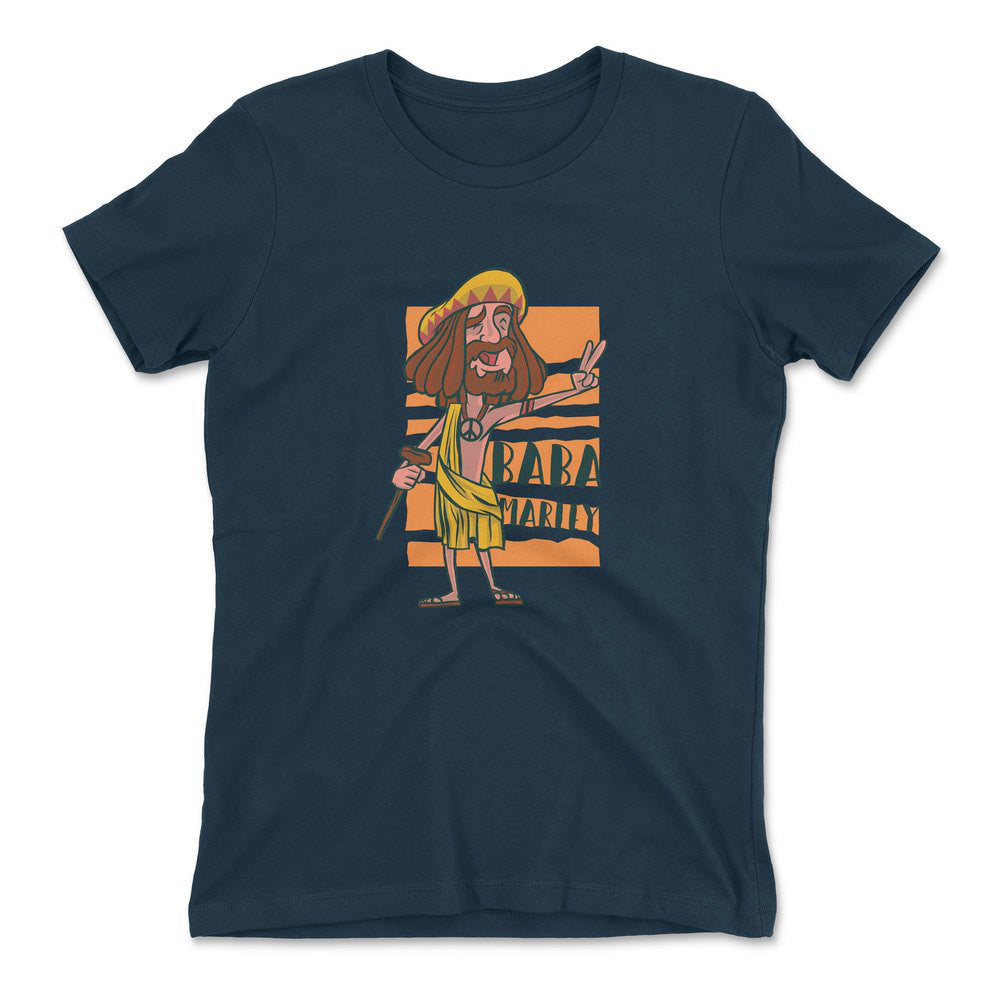 Indian Guru - Baba Marley Womens T-Shirt in Midnight Navy color