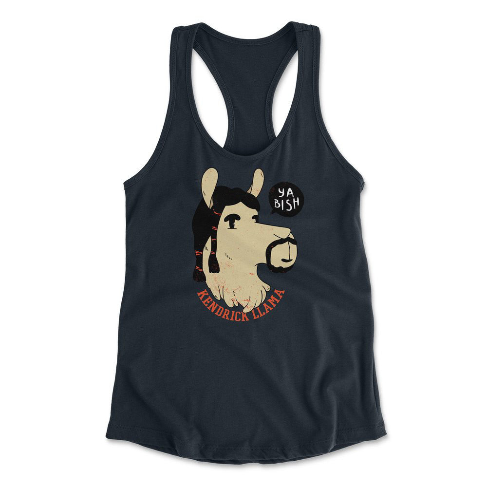 Kendrick Llama Womens Racerback Tank in Midnight Navy color