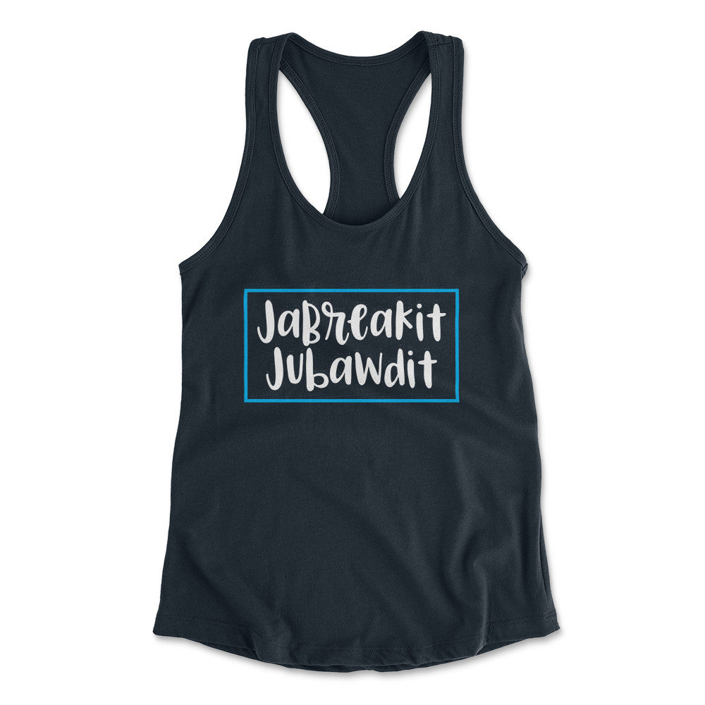 Jabreakit Jabawdit Womens Racerback Tank in Midnight Navy color