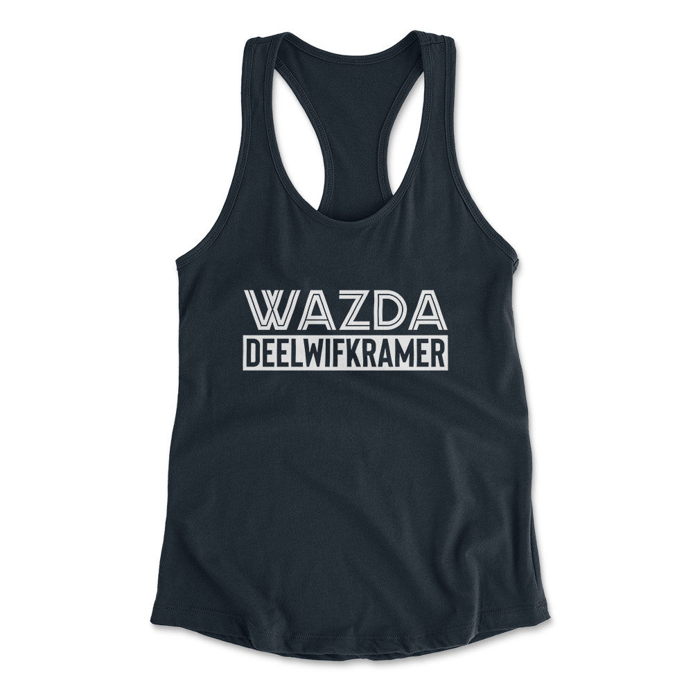 Wazda Deelwifkramer Womens Racerback Tank in Midnight Navy color