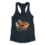 Baked Pumpkin Womens Racerback Tank in Midnight Navy color