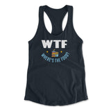 WTF - Where's The Food Womens Racerback Tank in Midnight Navy color