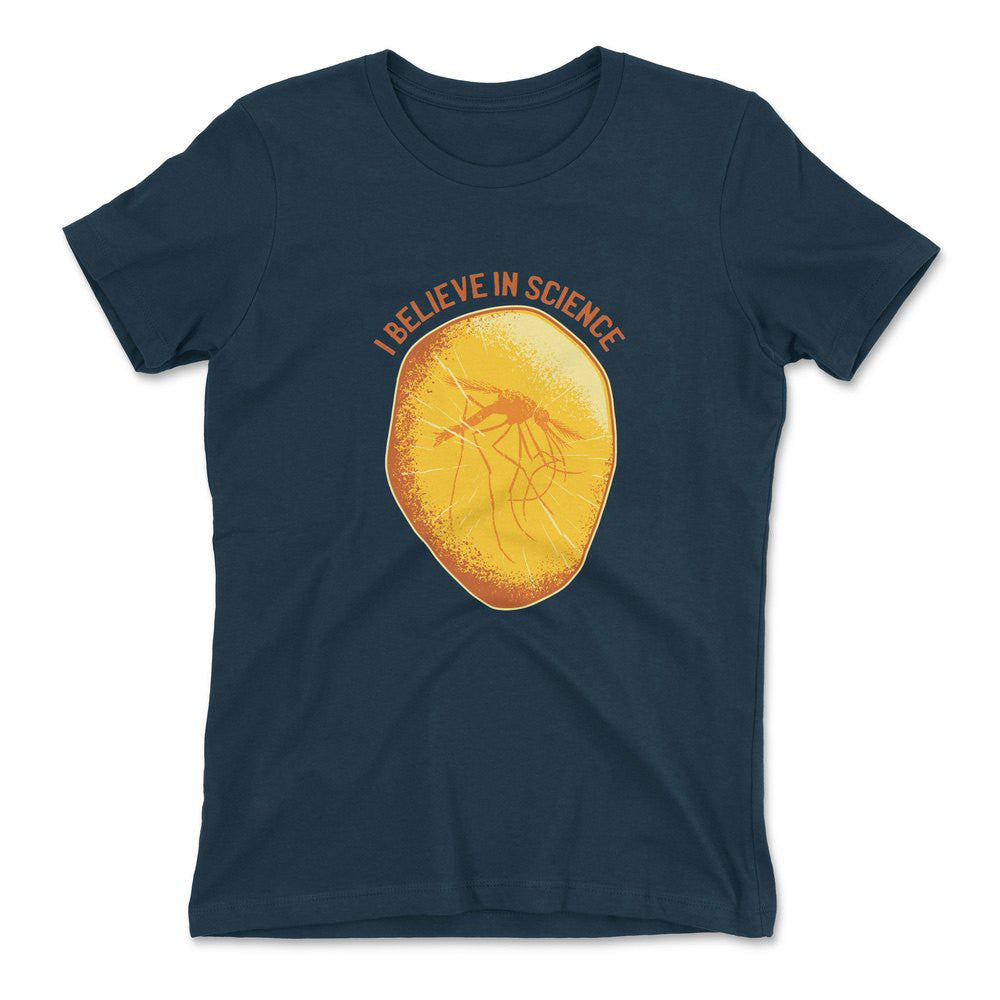 I Believe In Science Womens T-Shirt in Midnight Navy color