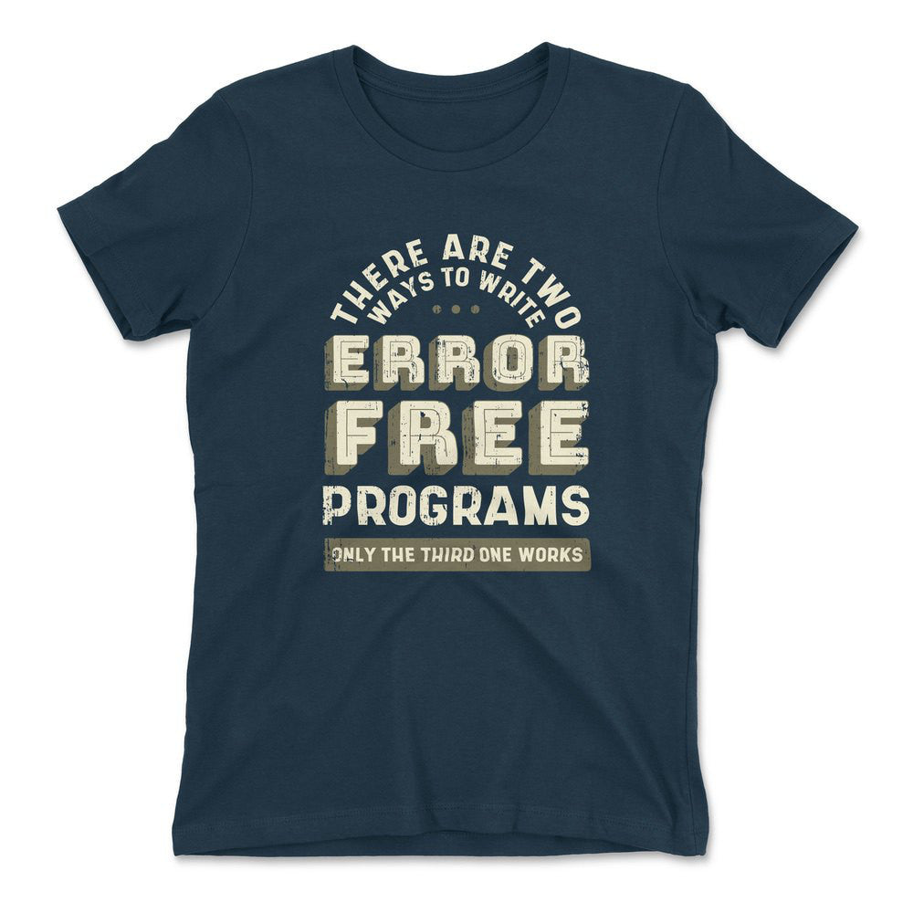 How Many Ways To Write Error Free Programs Womens T-Shirt in Midnight Navy color