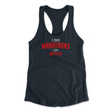 I Do Marathons On Netflix Womens Racerback Tank in Midnight Navy color
