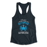 I Wish I Was An Octopus Womens Racerback Tank in Midnight Navy color