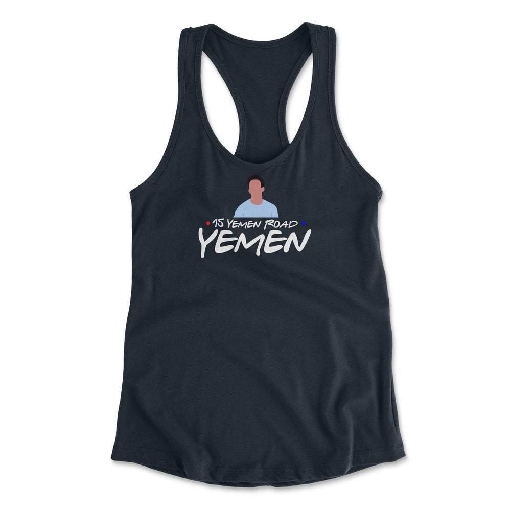 15, Yemen Road, Yemen Womens Racerback Tank in Midnight Navy color