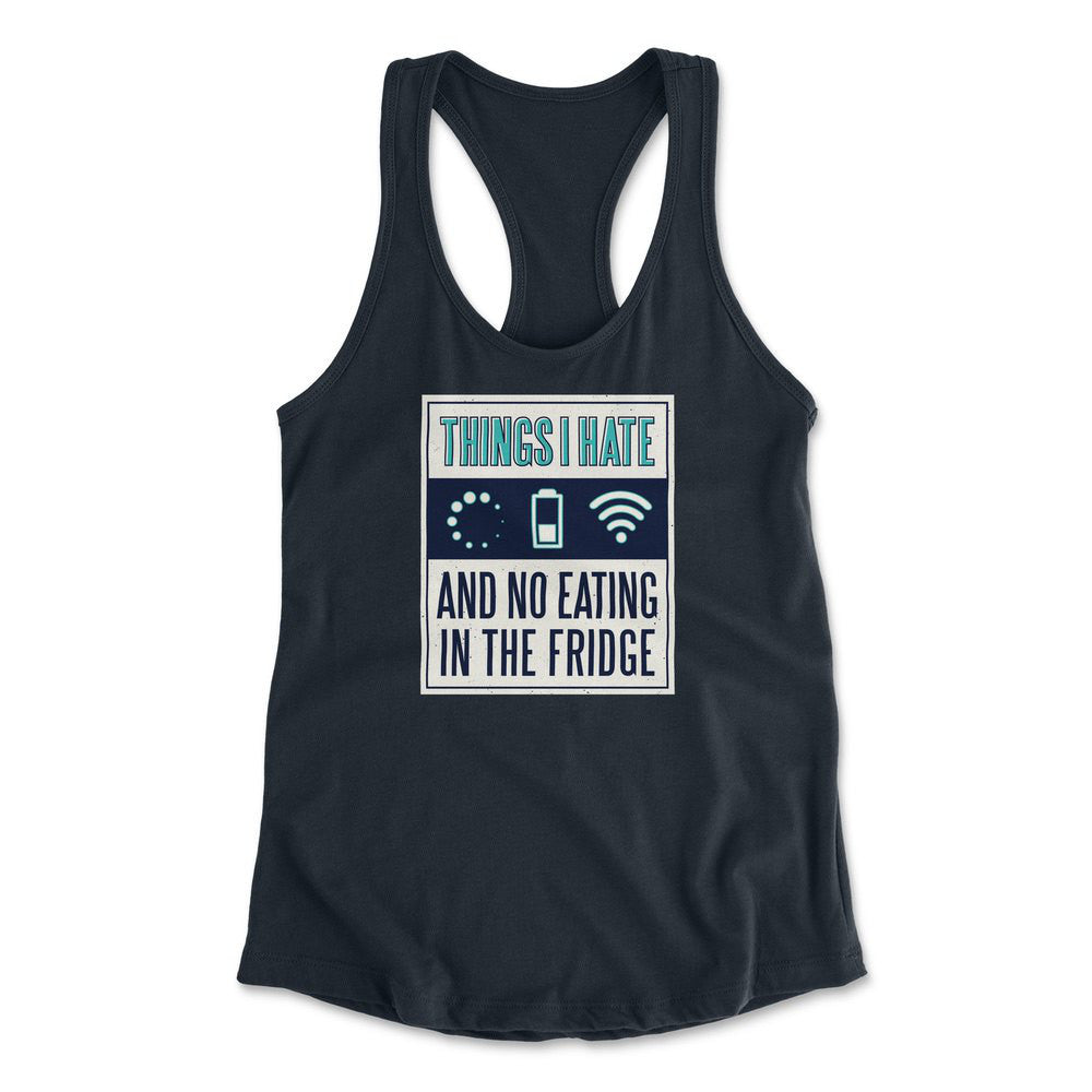 Things I Hate Womens Racerback Tank in Midnight Navy color