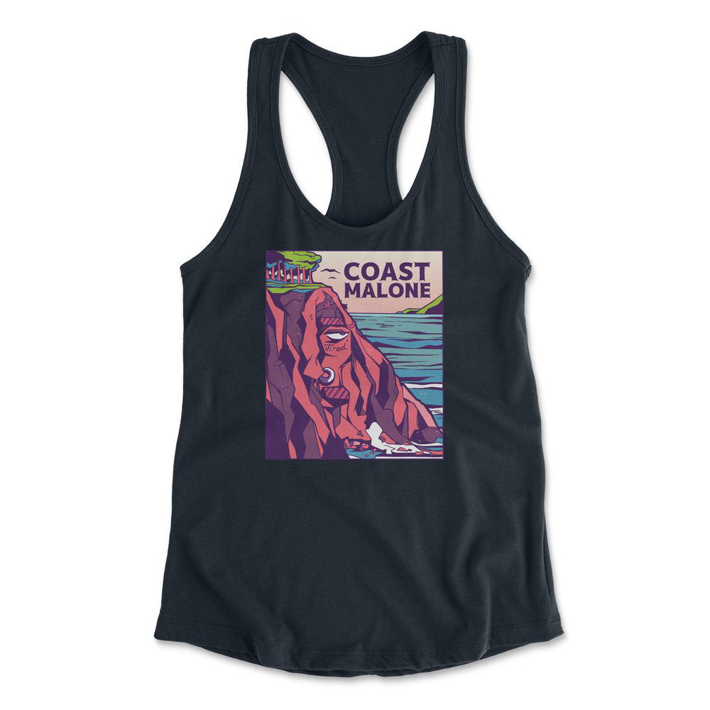 Coast Malone Womens Racerback Tank in Midnight Navy color
