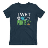 I Wet My Plants Womens T-Shirt in Midnight Navy color