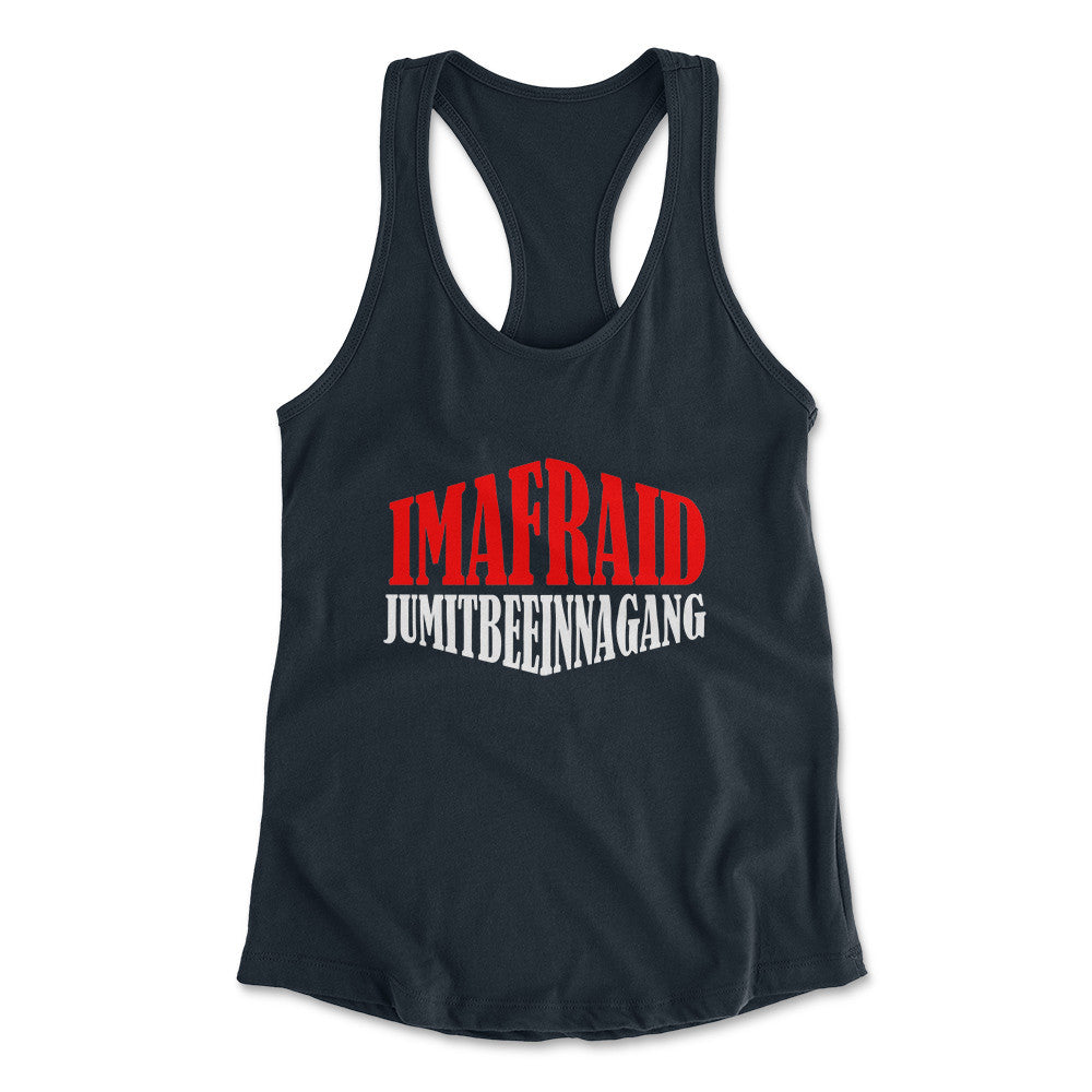 Imafraid Jumitbeeinnagang Womens Racerback Tank in Midnight Navy color