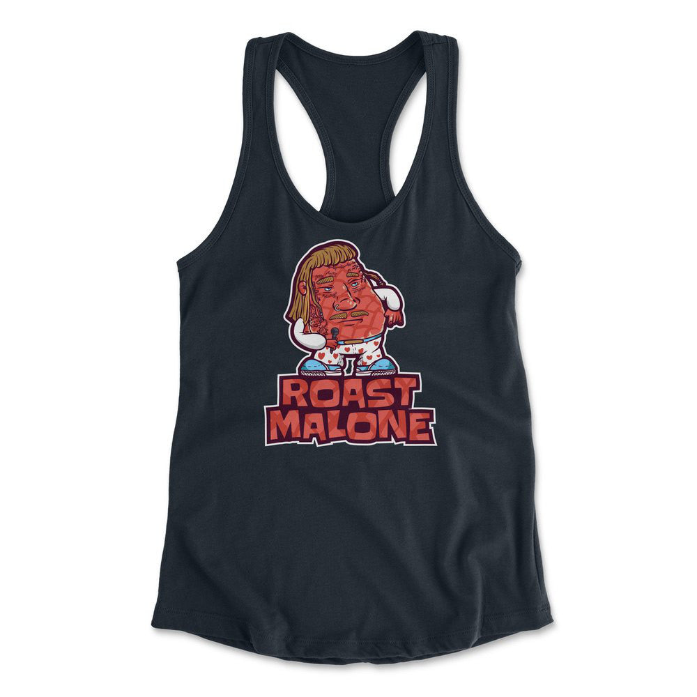 Roast Malone Womens Racerback Tank in Midnight Navy color