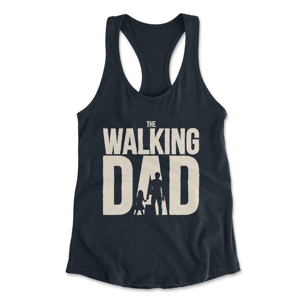 The Walking Dad Womens Racerback Tank in Midnight Navy color