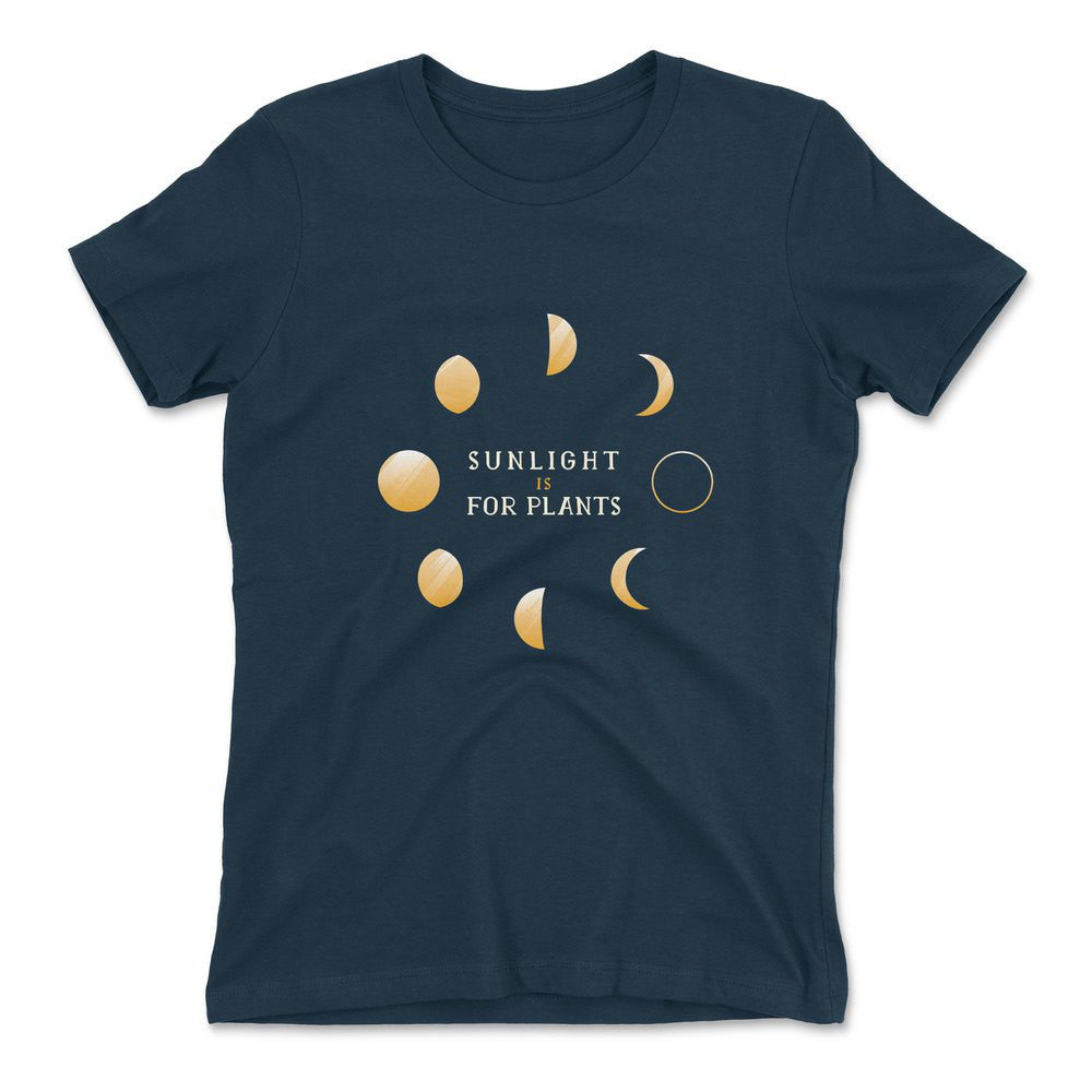 Night Moon Phases Womens T-Shirt in Midnight Navy color