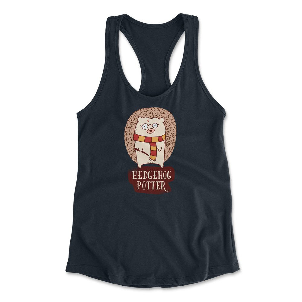 Hedge Hog Potter Womens Racerback Tank in Midnight Navy color