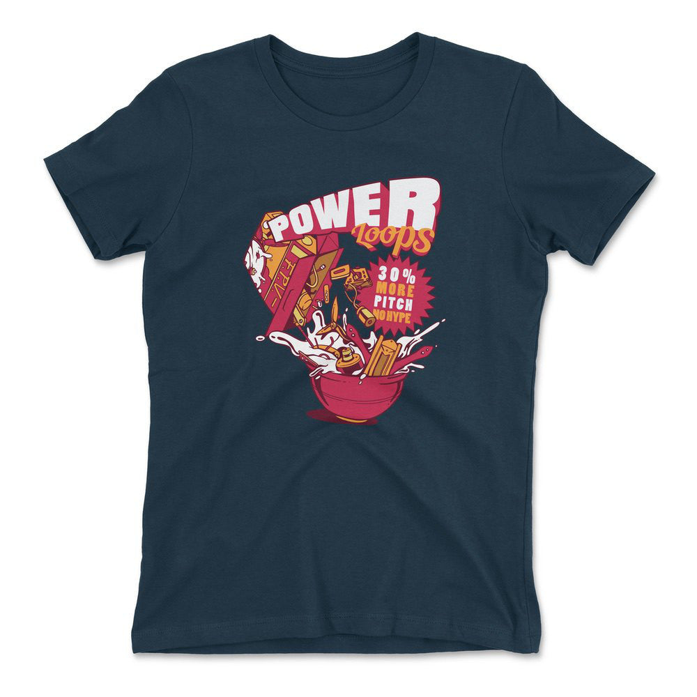 Power Loops Womens T-Shirt in Midnight Navy color