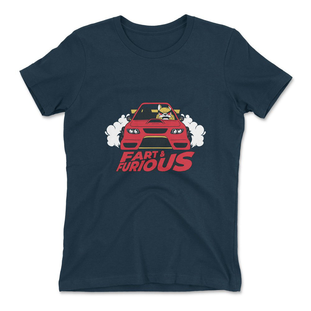 Fart And Furious Womens T-Shirt in Midnight Navy color