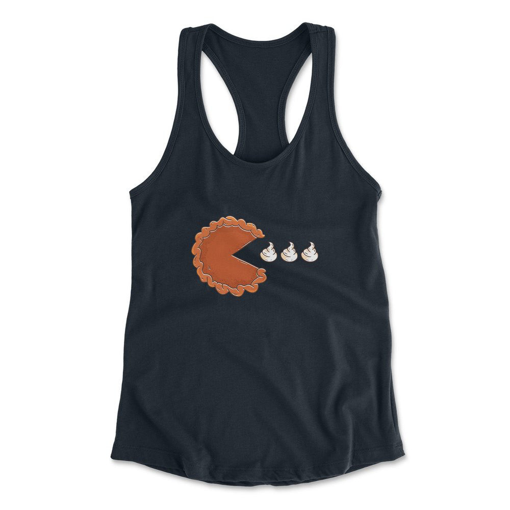 Pie Eating Cream Womens Racerback Tank in Midnight Navy color