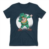 Leprechaun Dabbing Womens T-Shirt in Midnight Navy color