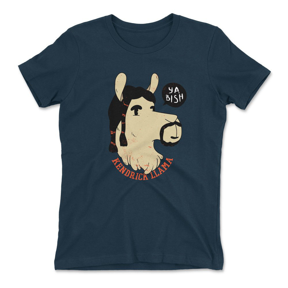 Kendrick Llama Womens T-Shirt in Midnight Navy color