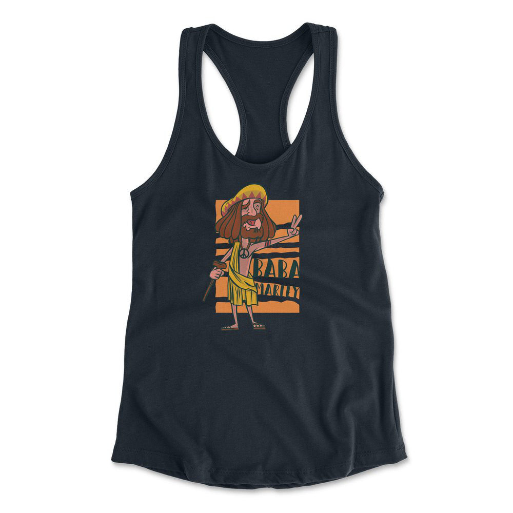 Indian Guru - Baba Marley Womens Racerback Tank in Midnight Navy color