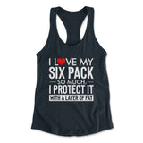 I Love My Six Pack And I Protect It With My Layer Of Fat Womens Racerback Tank in Midnight Navy color