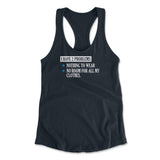I Have 2 Problems Womens Racerback Tank in Midnight Navy color