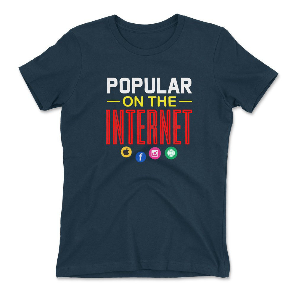 Popular On The Internet Womens T-Shirt in Midnight Navy color