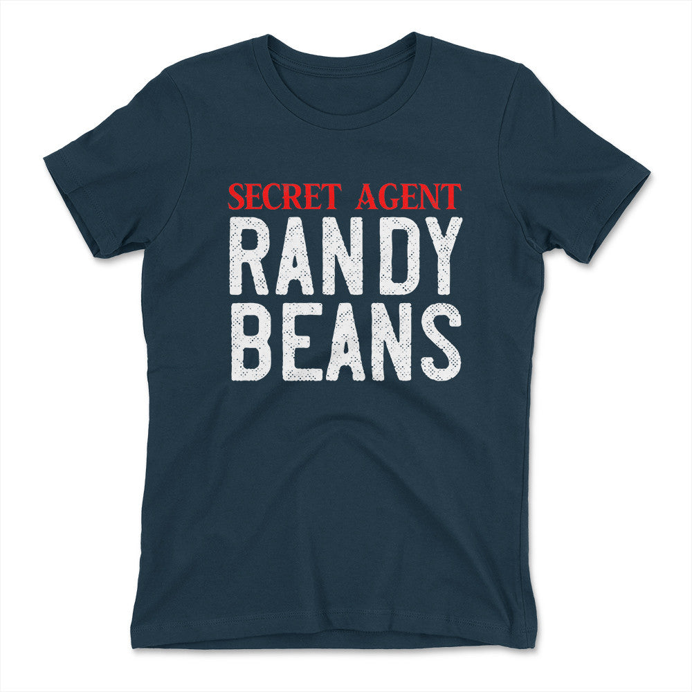 Secret Agent Randy Beans Womens T-Shirt in Midnight Navy color